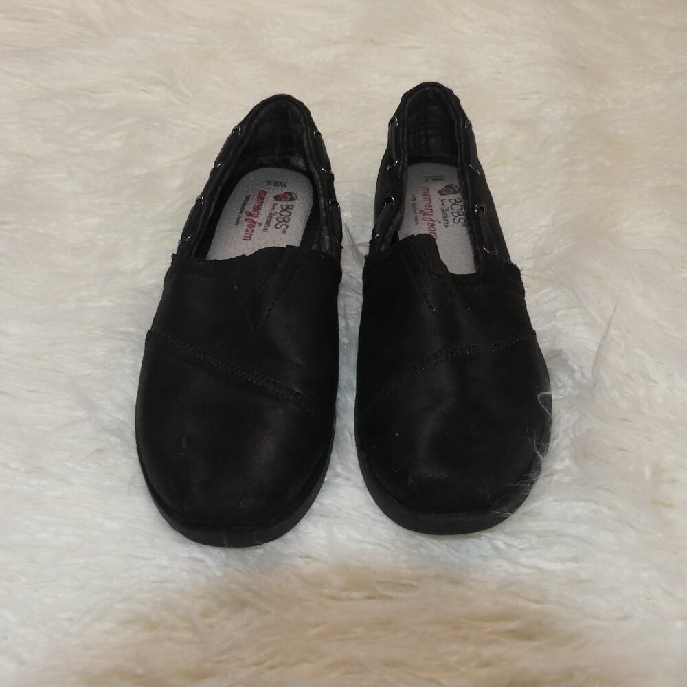 Bobs from Sketchers black faux leather flat with memory foam  size 8.5
